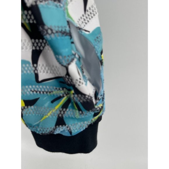 Alfred Dunner Blue Yellow Floral Print Full Zip Sweatshirt Jacket Size 14 - Picture 8 of 13